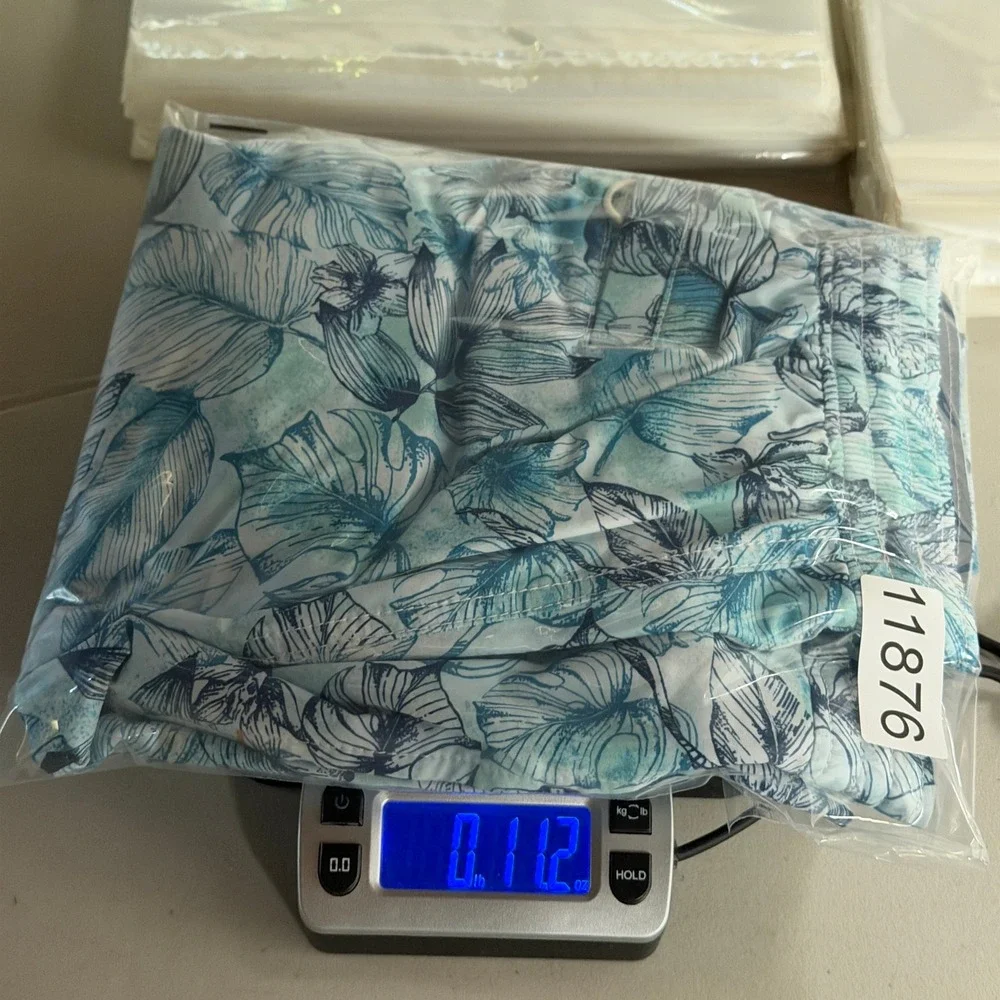 Tommy Bahama Mens‎ 3XLB Tropical Leaf Print Swim Trunks Blue Teal 9 Inch Inseam